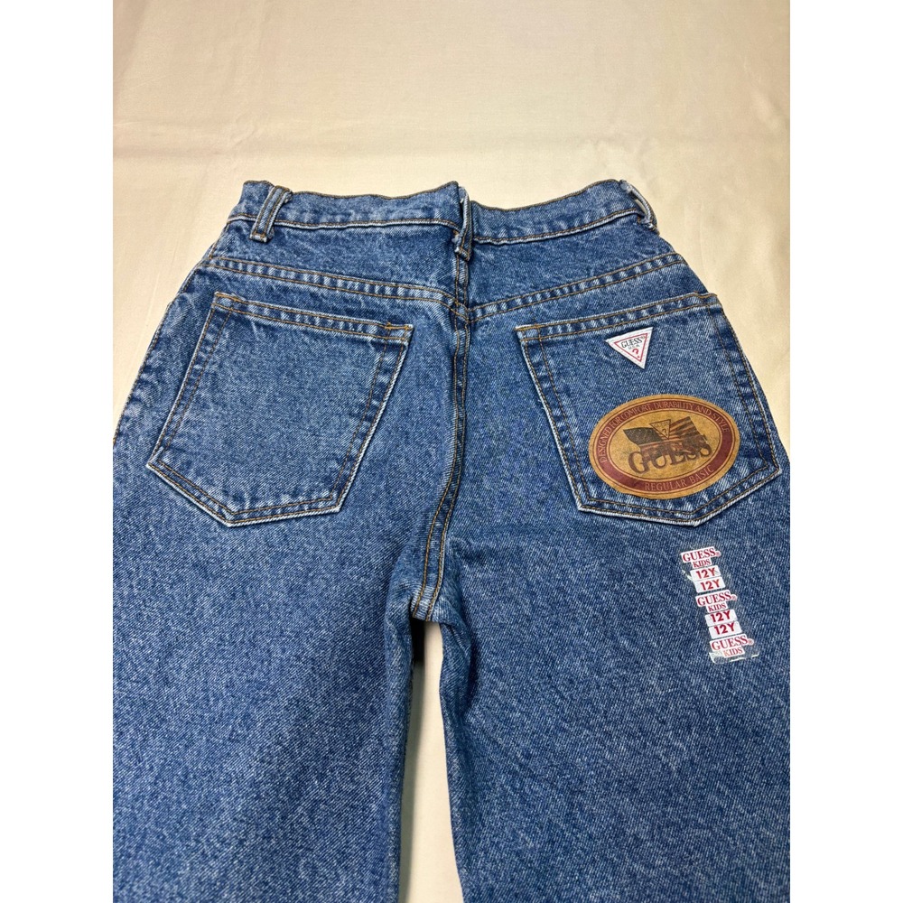 NWOT Vintage 90/80s Guess Jeans 12 Medium Wash Straight Leg Denim USA 24x28 - Picture 8 of 14